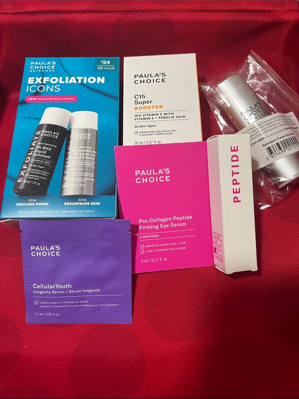 Paula's Choice C15 Super Booster+ FREE Travel size exfoliants+Eye serums+sprayer